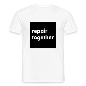 repair together - Men's T-Shirt - white - Front - AI Model Male 178 dark (178cm)