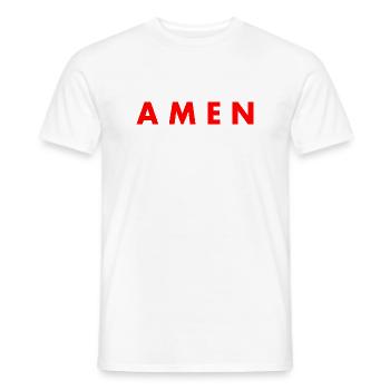 Amen - Men's T-Shirt - white - Front - AI Model Male 178 dark (178cm)
