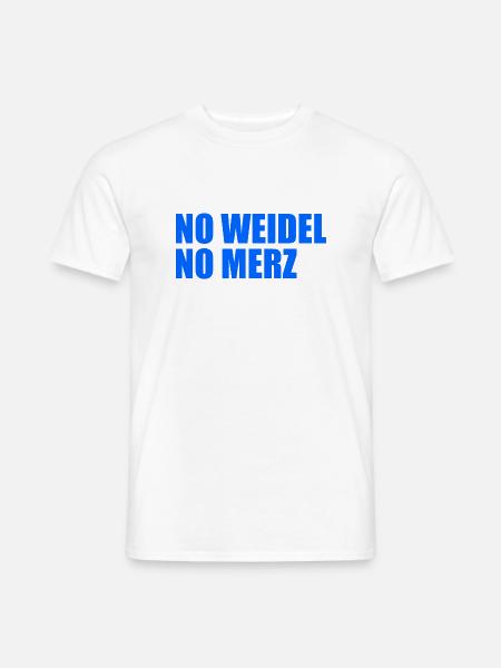 No weidel no merz - Männer T-Shirt - Weiß
