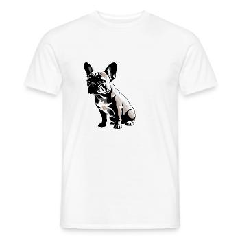 French Bulldog - Pet Dog Design - Men's T-Shirt - white - Front - AI Model Male 178 dark (178cm)