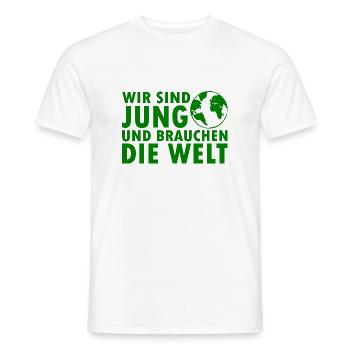 Wir sind jung und brauchen die welt - Männer T-Shirt - Weiß - Vorne - AI Model Male 178 dark (178cm)