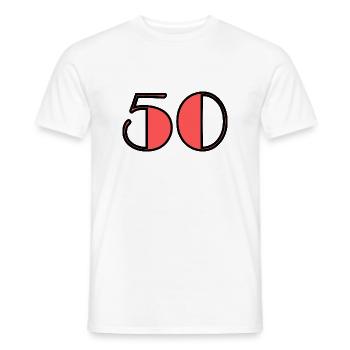 50. 50 JAHRE. 50-jähriges Jubiläum. GEBURTSTAG 50 JAHRE. - Männer T-Shirt - Weiß - Vorne - AI Model Male 178 dark (178cm)