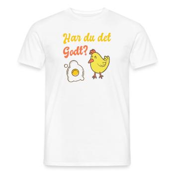 Chick asks the Egg: Are you alright? - Men's T-Shirt - white - Front - AI Model Male 178 dark (178cm)