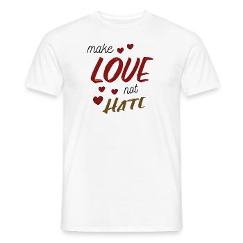 Make Love Not Hate Sayings - Men's T-Shirt - white - Front - AI Model Male 178 dark (178cm)