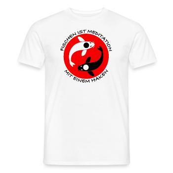 Fischen ist Meditation mit einem Haken. Yin & Yang - Männer T-Shirt - Weiß - Vorne - AI Model Male 178 dark (178cm)