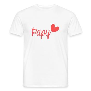 SUPER PAPY. PAPY. FÊTE DES PÈRES. BONNE FÊTE PAPY. - T-shirt homme - blanc - Devant - AI Model Male 178 dark (178cm)