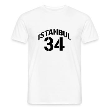 34_istanbul - Men's T-Shirt - white - Front - AI Model Male 178 dark (178cm)