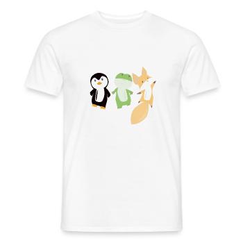 Grenouille pingouin renard drôle animaux pour enfants mignon - T-shirt homme - blanc - Devant - AI Model Male 178 dark (178cm)