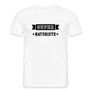 Naturisme / Naturiste / Nudisme / Nudiste / Nature - T-shirt homme - blanc - Devant - AI Model Male 178 dark (178cm)