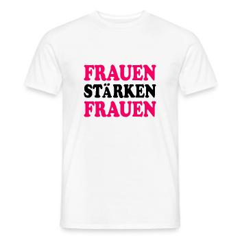 frauen stärken frauen - Männer T-Shirt - Weiß - Vorne - AI Model Male 178 dark (178cm)
