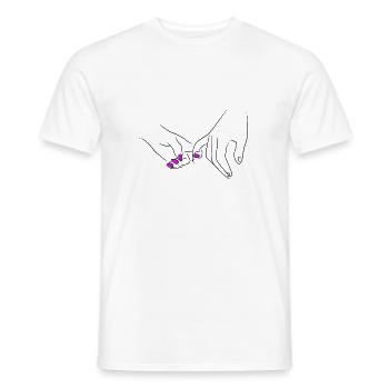 Holding Hands Couple Romantic - Men's T-Shirt - white - Front - AI Model Male 178 dark (178cm)