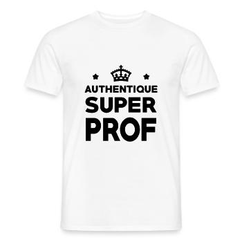 Authentique Super Prof - T-shirt homme - blanc - Devant - AI Model Male 178 dark (178cm)