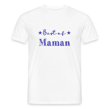 FÊTE DES MÈRES. BONNE FÊTE MAMAN. MAMAN. FÊTE - T-shirt homme - blanc - Devant - AI Model Male 178 dark (178cm)