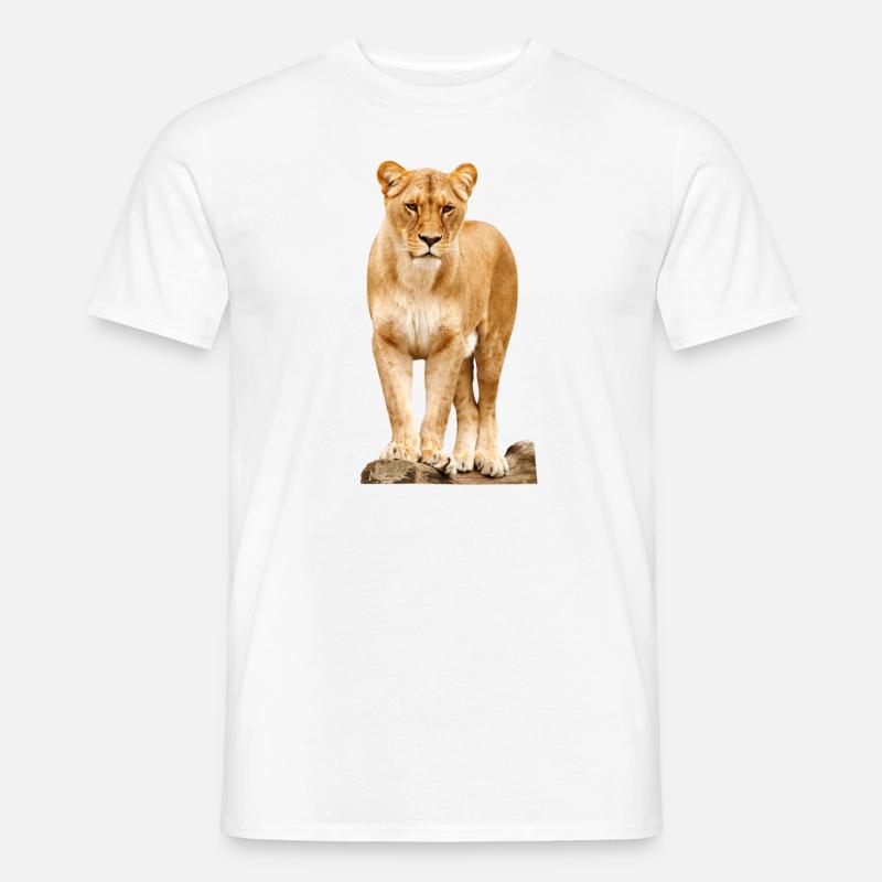 Löwe - Männer T-Shirt - Weiß