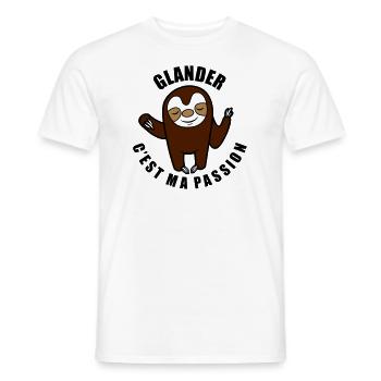 glander c'est ma passion - T-shirt homme - blanc - Devant - AI Model Male 178 dark (178cm)