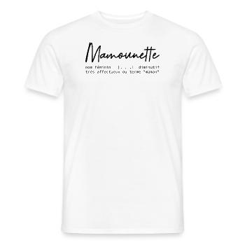 Définition mamounette - T-shirt homme - blanc - Devant - AI Model Male 178 dark (178cm)