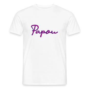 PAPOU. PAPA. FÊTE DES PÈRES. BONNE FÊTE PAPA - T-shirt homme - blanc - Devant - AI Model Male 178 dark (178cm)