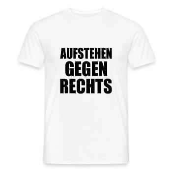 Aufstehen gegen rechts - Männer T-Shirt - Weiß - Vorne - AI Model Male 178 dark (178cm)