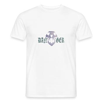 Animal skull lettering "Danger" - Men's T-Shirt - white - Front - AI Model Male 178 dark (178cm)