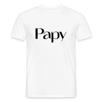 PAPY. BONNE FÊTE PAPA. PAPA. FÊTE DES PÈRES. PÈRE. - T-shirt homme - blanc - Devant - AI Model Male 178 dark (178cm)
