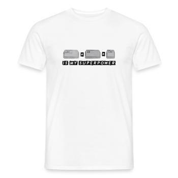 Str + Alt + Delete - Men's T-Shirt - white - Front - AI Model Male 178 dark (178cm)
