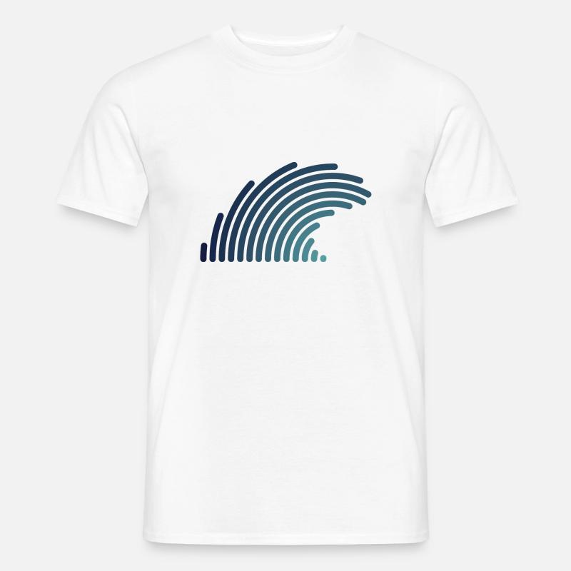 Blue Wave - Männer T-Shirt - Weiß