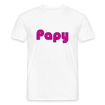 PAPY. FÊTE DES PÈRES. BONNE FÊTE PAPY. JE T'AIME. - T-shirt homme - blanc - Devant - AI Model Male 178 dark (178cm)