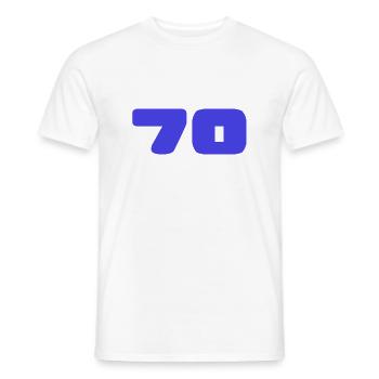 70. 70 JAHRE. 70-JÄHRIGES JUBILÄUM. GEBURTSTAG 70 JAHRE. - Männer T-Shirt - Weiß - Vorne - AI Model Male 178 dark (178cm)