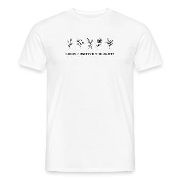 Cultivez des pensées positives shirt fleurs t-shirt - T-shirt homme - blanc - Devant - AI Model Male 178 dark (178cm)
