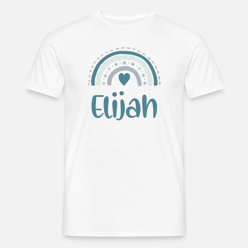 Elijah Name Regenbogen - Männer T-Shirt - Weiß