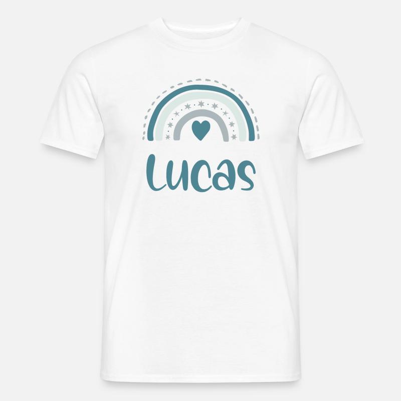 Lucas Name Regenbogen - Männer T-Shirt - Weiß