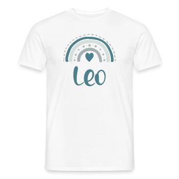 Leo Nom Arc-en-ciel - T-shirt homme - blanc - Devant - AI Model Male 178 dark (178cm)
