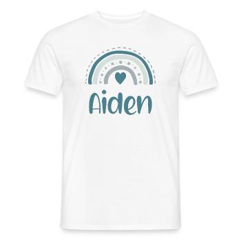 Aiden Name Regenbogen - Männer T-Shirt - Weiß - Vorne - AI Model Male 178 dark (178cm)