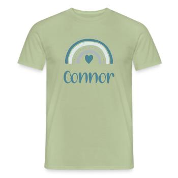 Connor Name Rainbow - Men's T-Shirt - sage - Front - AI Model Male 178 light (178cm)