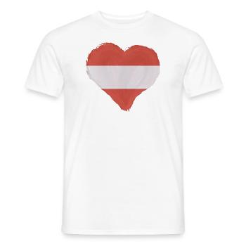 Austria Flag Austria Austrian Flag AT - Men's T-Shirt - white - Front - AI Model Male 178 dark (178cm)