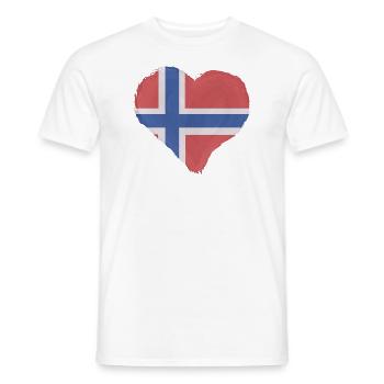 Drapeau de la Norvège Scandinavie Drapeau norvégien - T-shirt homme - blanc - Devant - AI Model Male 178 dark (178cm)