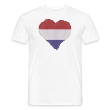 Drapeau des Pays-Bas Hollande Drapeau néerlandais - T-shirt homme - blanc - Devant - AI Model Male 178 dark (178cm)
