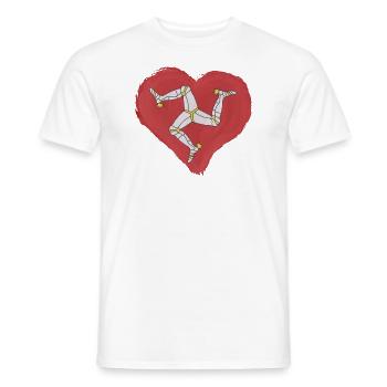 Drapeau de l’île de Man Triskele Drapeau de l’île de Man - T-shirt homme - blanc - Devant - AI Model Male 178 dark (178cm)
