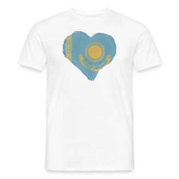 Kasachstan Flagge Kasachstan Fahne Kazakhstan - Männer T-Shirt - Weiß - Vorne - AI Model Male 178 dark (178cm)