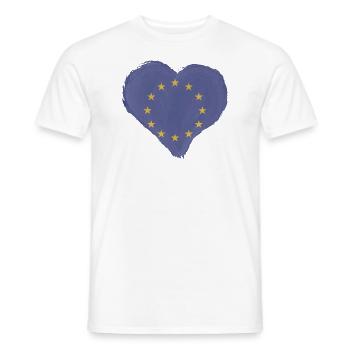 Drapeau Europe UE Euro Drapeau européen - T-shirt homme - blanc - Devant - AI Model Male 178 dark (178cm)
