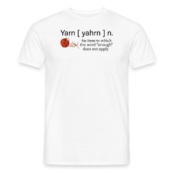 Yarn Noun definition Funny Knitting crochet - T-shirt homme - blanc - Devant - AI Model Male 178 dark (178cm)
