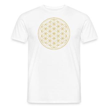 Blume des Lebens in Gold - Männer T-Shirt - Weiß - Vorne - AI Model Male 178 dark (178cm)