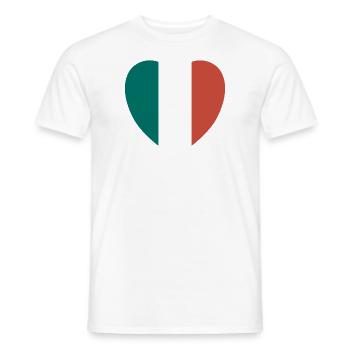 Italy heart love country homeland - Men's T-Shirt - white - Front - AI Model Male 178 dark (178cm)
