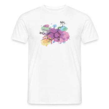 Serotonin chemische zusammensetzung wasserfarbe - Männer T-Shirt - Weiß - Vorne - AI Model Male 178 dark (178cm)