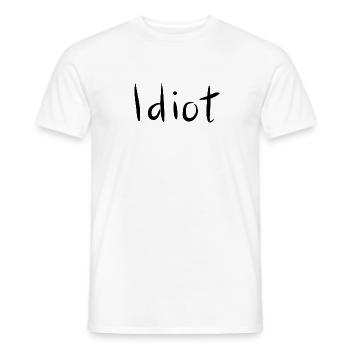 Idiot - Handwritten - Men's T-Shirt - white - Front - AI Model Male 178 dark (178cm)