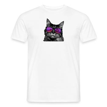 Cat sunglasses kitten city gift idea - Men's T-Shirt - white - Front - AI Model Male 178 dark (178cm)