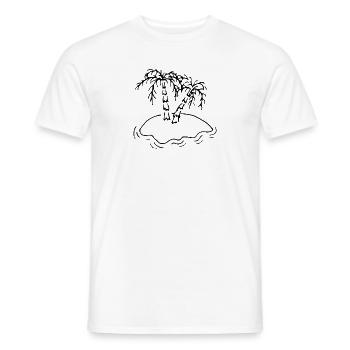 Island palms sea vacation sun - Men's T-Shirt - white - Front - AI Model Male 178 dark (178cm)