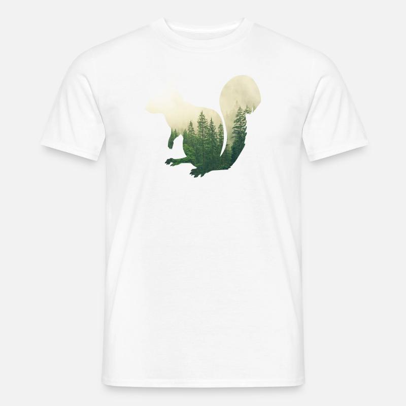 Eichhoernchen - Wald Doppelbelichtungs-Effekt - Männer T-Shirt - Weiß