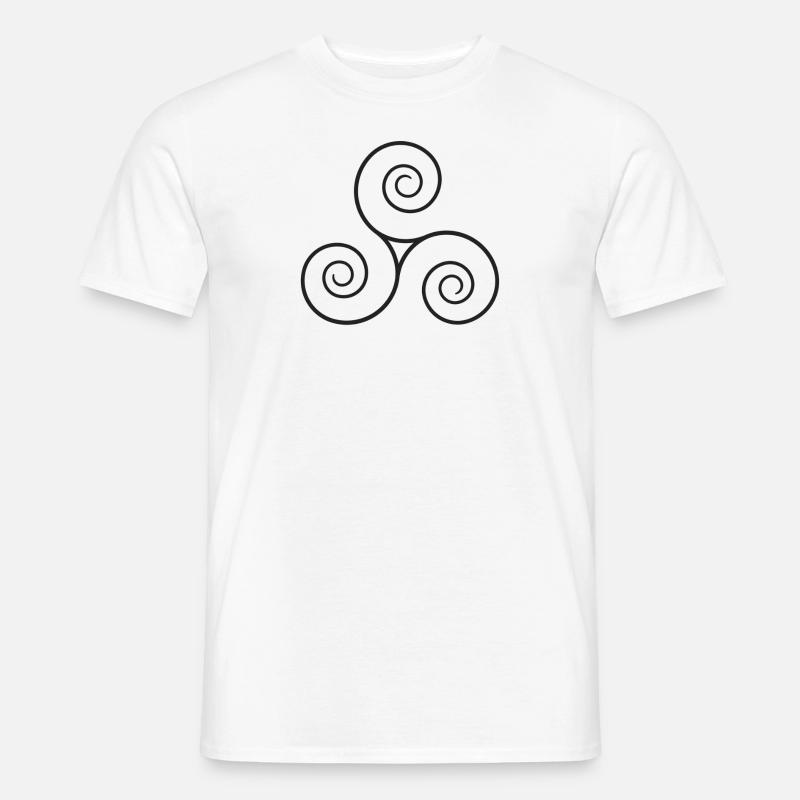 Triskele schwarz - Männer T-Shirt - Weiß