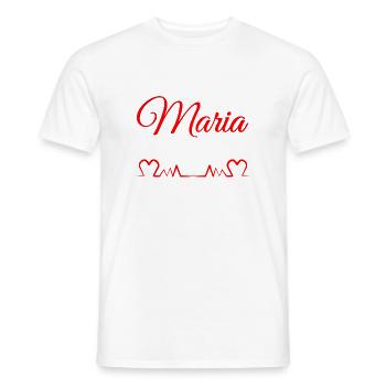 maria, prénom, fille, nom de naissance - T-shirt homme - blanc - Devant - AI Model Male 178 dark (178cm)